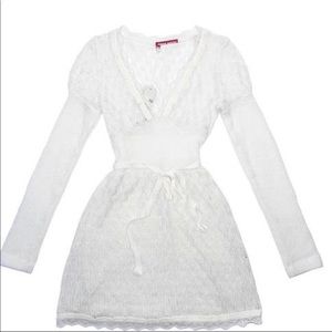 miss sixty white lace knit crochet dress vintage rare